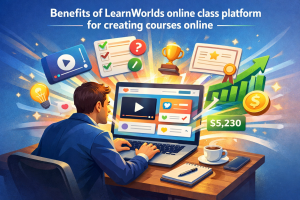 Benefits of LearnWorlds online class platform for creating courses online